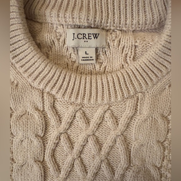J. Crew women’s fisherman cable sweater-L - Picture 3 of 4